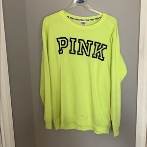 PINK neon yellow oversized sweatshirt